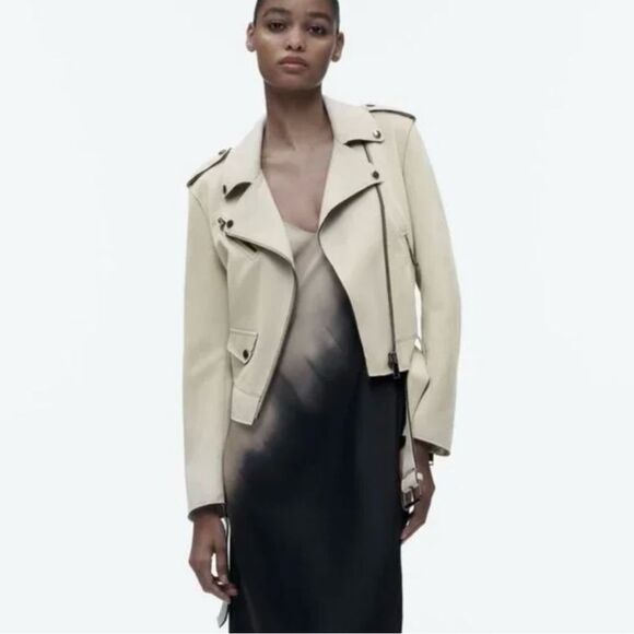 Zara Moto Faux Suede Moto Jacket - Picture 1 of 16